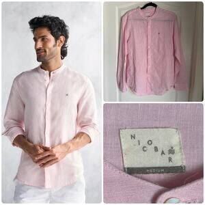 Nicobar Men’s Slim fit Linen Shirt Sz M
